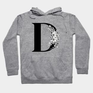 D alphabet Botanical cherry blossom sakura flowers Hoodie